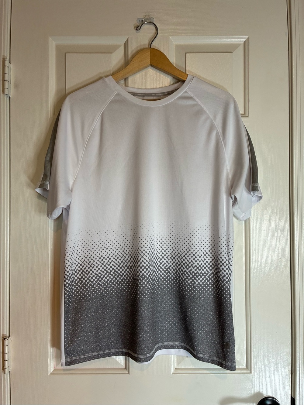 Prince White and Gray Gradient Athletic Tee
